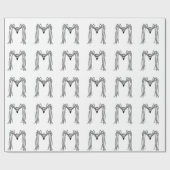 Papier Cadeau araignée . noir et blanc (Plat)