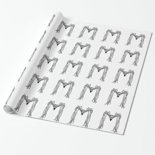 Papier Cadeau araignée . noir et blanc