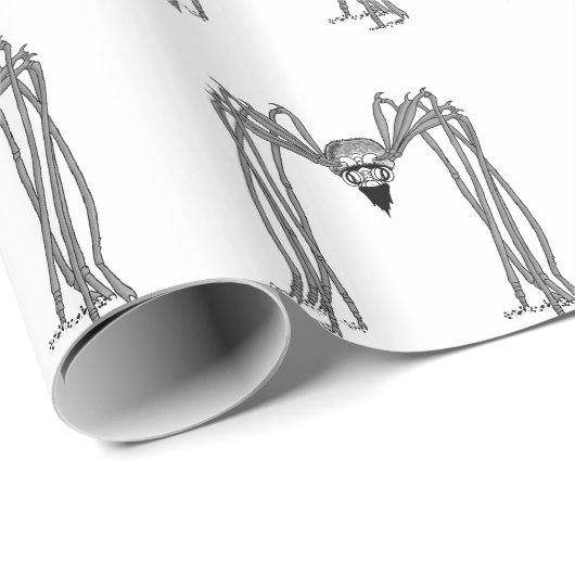 Papier Cadeau araignée . noir et blanc (Coin rond)