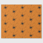 Papier Cadeau Araignée noire et orange Web Halloween artisanat o (Plat)
