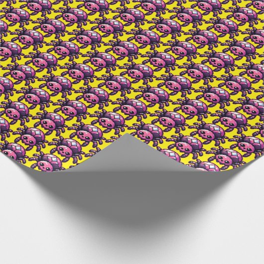 Papier Cadeau Araignée Pixel mignonne (Coin)