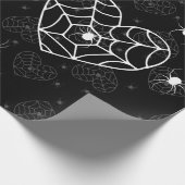 Papier Cadeau araignées à coquille à coeur halloween (Coin)