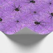 Papier Cadeau Araignées d'Halloween violettes (Coin)