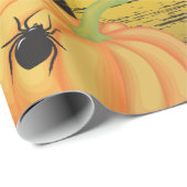 Papier Cadeau Araignées Et Citrouilles (Coin rond)