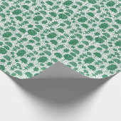 Papier Cadeau Arboretum 230715 - Vert forestier sur blanc (Coin)