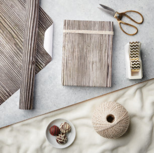 Papier Cadeau Arbre à bois noeuds chêne style laine rayures