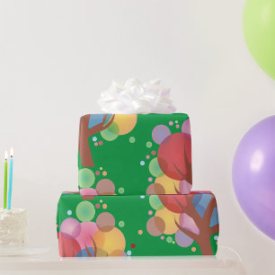 Papier Cadeau Arbre à bulles colorées
