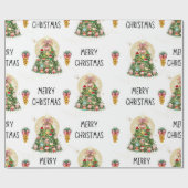 Papier Cadeau Arbre à cupcake de Noël (Plat)