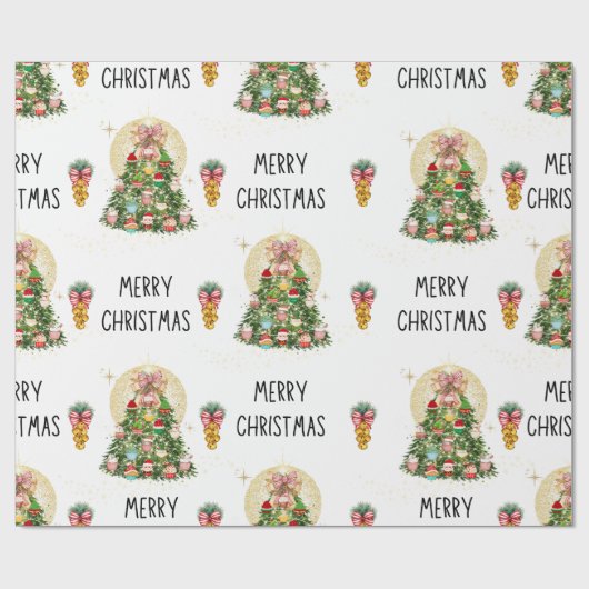 Papier Cadeau Arbre à cupcake de Noël (Plat)