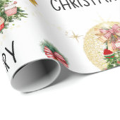 Papier Cadeau Arbre à cupcake de Noël (Coin rond)