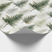 Papier Cadeau Arbre à pin vert Sage (Coin)