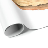 Papier Cadeau Arbre anneaux. Illustration aquarelle. tabulation (Coin rond)