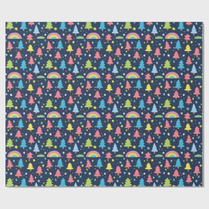 Papier Cadeau Arbre blanc coloré