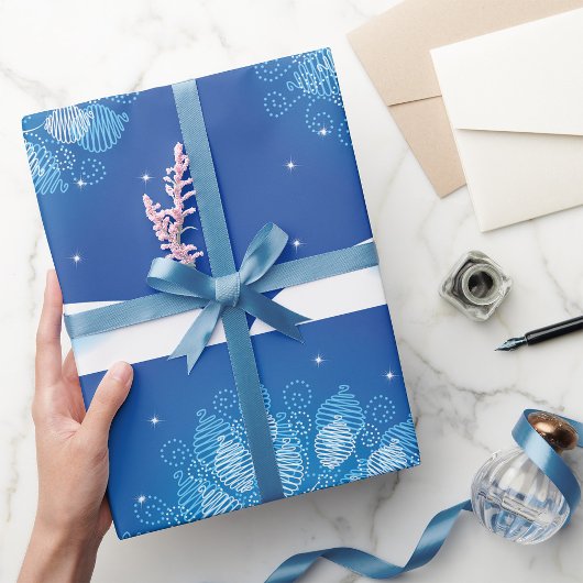 Papier Cadeau Arbre Blanc Dans La Neige