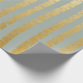 Papier Cadeau Arbre-bouleau Gris Doré Bleu Vip Stripes (Coin)