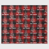 Papier Cadeau Arbre de baseball de Noël et Chaussettes rouges su (Plat)