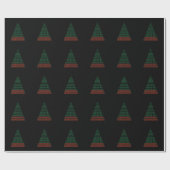 Papier Cadeau Arbre de code binaire de Noël programmeur développ (Plat)
