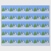 Papier Cadeau Arbre de décoration à poils longs Chihuahua ou Pap (Plat)