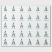 Papier Cadeau Arbre de Noël à l'aquarelle (Plat)