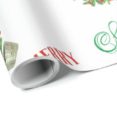 Papier Cadeau Arbre de Noël à l'aquarelle Joyeux Noël (Coin rond)