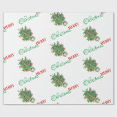 Papier Cadeau Arbre de Noël à l'aquarelle Joyeux Noël (Plat)