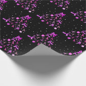 Papier Cadeau Arbre de Noël à ruban rose (Coin)