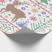 Papier Cadeau Arbre de Noël Abstrait hiver (Coin)