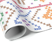 Papier Cadeau Arbre de Noël Abstrait hiver (Coin rond)