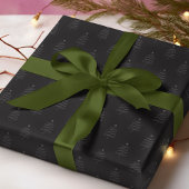 Papier Cadeau Arbre de Noël Abstrait moderne Black Holiday Cadea