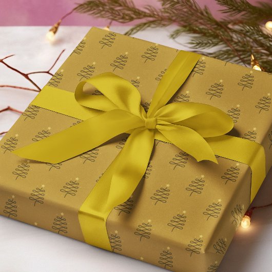 Papier Cadeau Arbre de Noël Abstrait moderne cadeau de vacances 