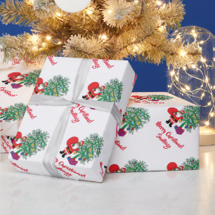 Papier Cadeau Arbre de Noël afro-américain