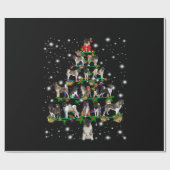 Papier Cadeau Arbre De Noël Akita Couvert De Flashli (Plat)