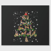 Papier Cadeau Arbre De Noël Allemand Couvert De Flamme De Flamme (Plat)