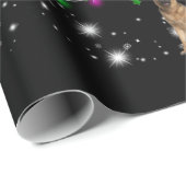 Papier Cadeau Arbre De Noël Allemand Couvert De Flamme De Flamme (Coin rond)