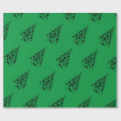 Papier Cadeau Arbre de Noël Amoureux des chiens Empreinte de pat (Plat)