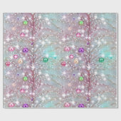 Papier Cadeau Arbre de Noël argenté élégant avec ornements (Plat)