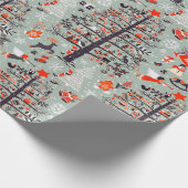 Papier Cadeau Arbre de Noël avec des voeux (gris) (Coin)