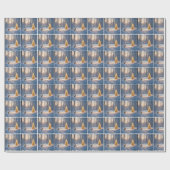 Papier Cadeau Arbre de Noël avec lapin (Plat)