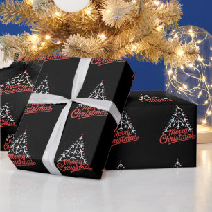 Papier Cadeau Arbre de Noël avion pilote