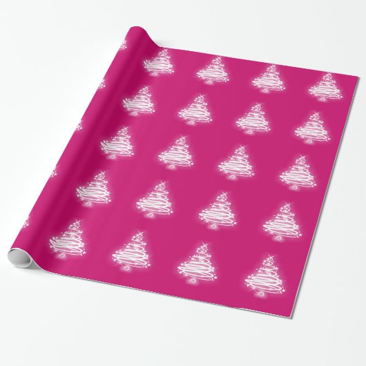 Papier Cadeau Arbre de Noël blanc de zen (Déroulé)