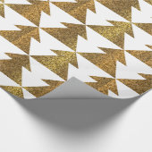 Papier Cadeau Arbre de Noël blanc et or étincelant (Coin)