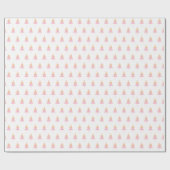 Papier Cadeau Arbre de Noël blanc rose jaune minimal (Plat)