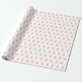 Papier Cadeau Arbre de Noël blanc rose jaune minimal (Déroulé)
