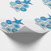 Papier Cadeau Arbre de Noël bleu (Coin)