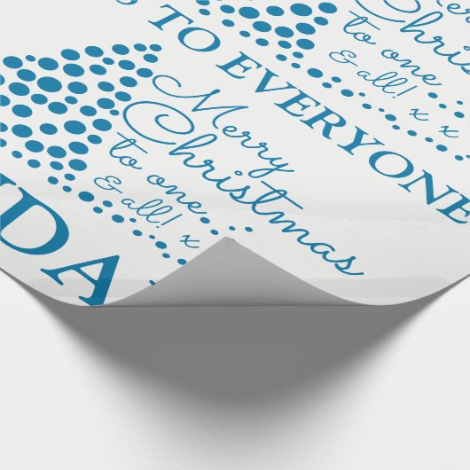 Papier Cadeau Arbre de Noël bleu, Papier d'enveloppement de Noël (Coin)