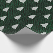 Papier Cadeau Arbre de Noël - Brûlage vert foncé Texture (Coin)