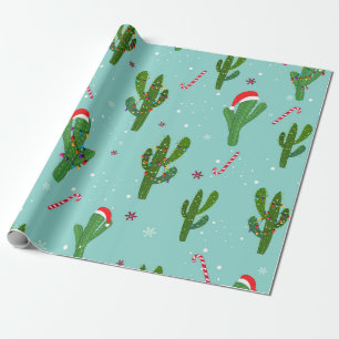 Papier Cadeau Arbre de Noël cactus