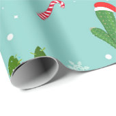 Papier Cadeau Arbre de Noël cactus (Coin rond)
