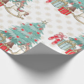 Papier Cadeau Arbre de Noël, cadeaux et cheval de Troie (Coin)