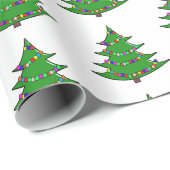 Papier Cadeau Arbre de Noël Christmas (Coin rond)